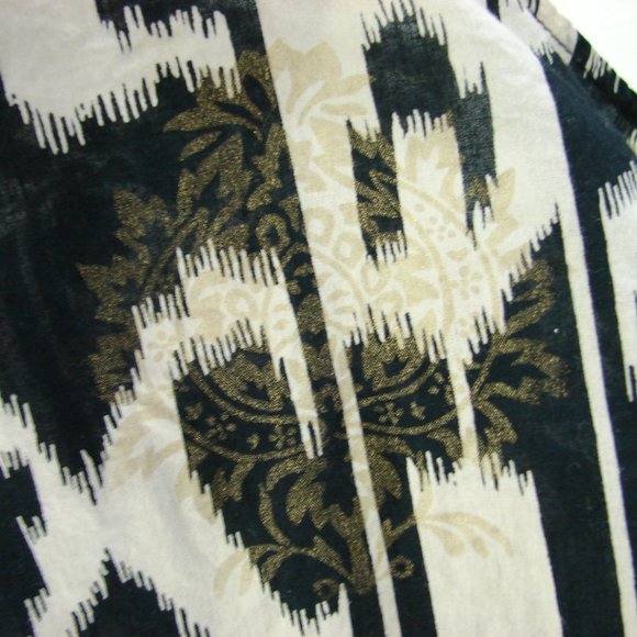Cream Black Patterned Stretch Top Tank Dress MED - Picture 9 of 16
